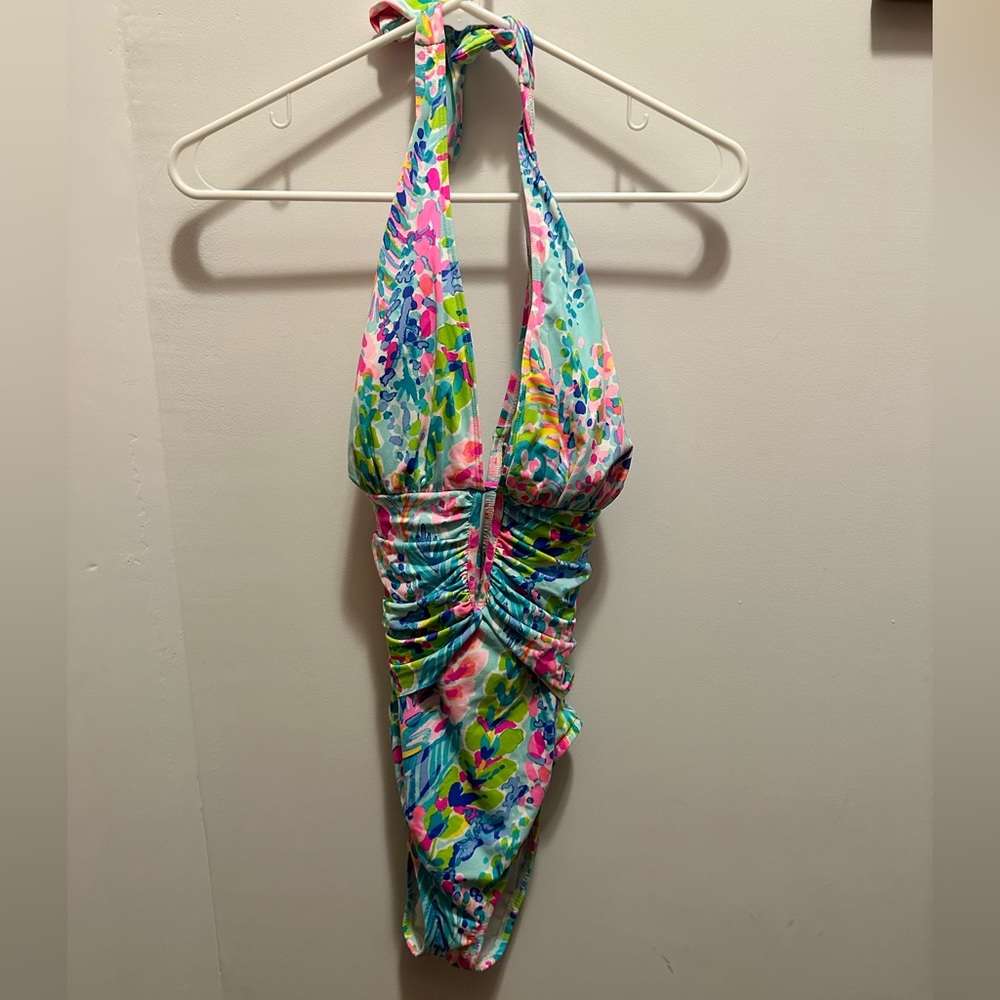 Lilly Pulitzer Halter Swimsuit Size 8 “Catch the Wave”